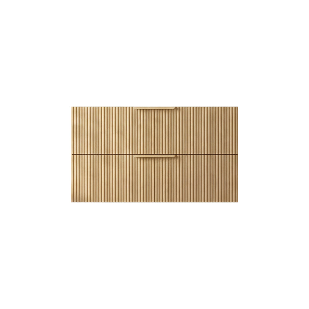 VITO EDINA PRIME OAK 900MM FLUTED SINGLE BOWL WALL HUNG VANITY