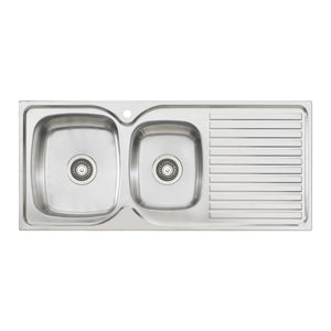 OLIVERI ENDEAVOUR 1 & 3/4 BOWL TOPMOUNT ALFRESCO AND KITCHEN SINK WITH DRAINER STAINLESS STEEL 1080MM