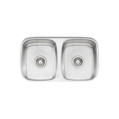 OLIVERI ENDEAVOUR DOUBLE BOWL UNDERMOUNT KITCHEN SINK STAINLESS STEEL 751MM
