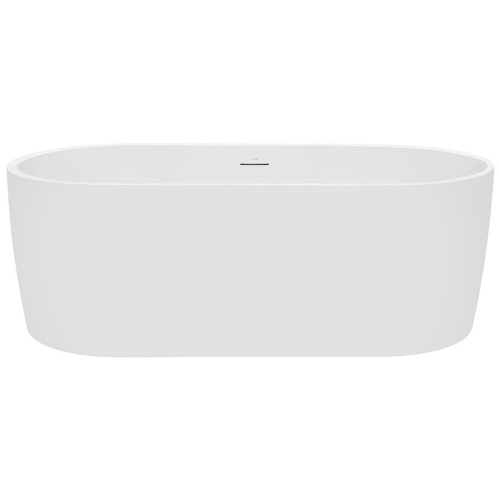 DECINA ELISI FREESTANDING SPA BATH WITH INTEGRATED OVERFLOW GLOSS WHITE 1700MM WITH 12-JETS