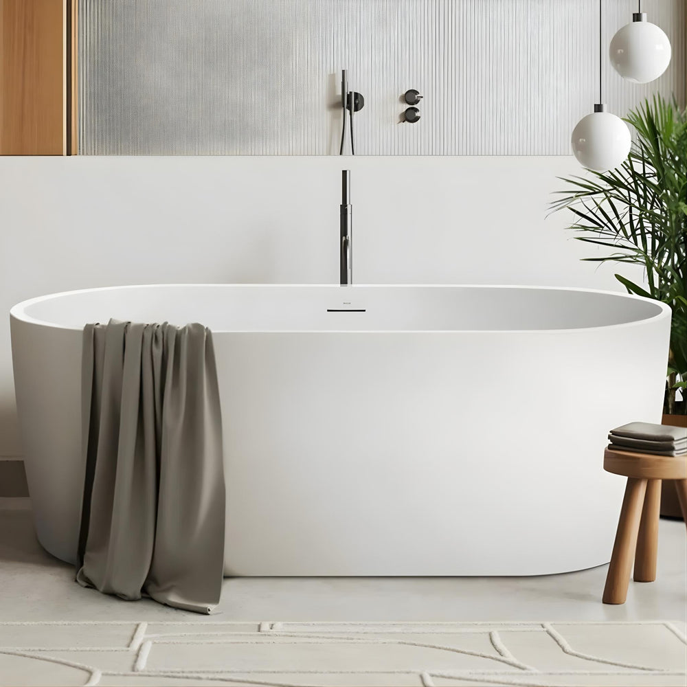 DECINA ELISI FREESTANDING BATH WITH INTEGRATED OVERFLOW GLOSS WHITE 1700MM