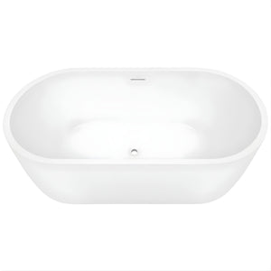 DECINA ELISI FREESTANDING BATH WITH INTEGRATED OVERFLOW GLOSS WHITE 1700MM