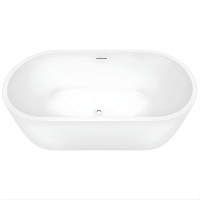 DECINA ELISI FREESTANDING BATH WITH INTEGRATED OVERFLOW GLOSS WHITE 1700MM