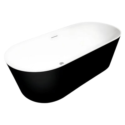 DECINA ELINEA FREESTANDING BATH WITH INTEGRATED OVERFLOW GLOSS BLACK (AVAILABLE IN 1500MM AND 1790MM)