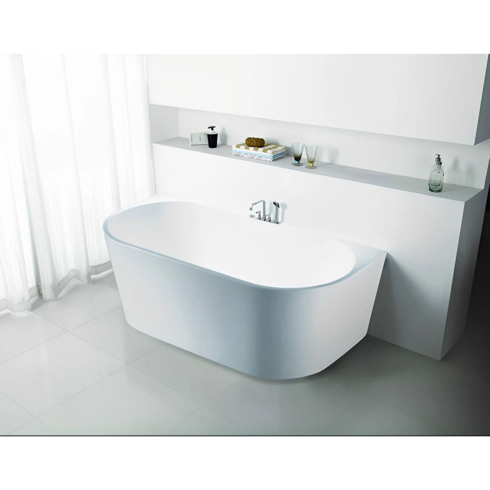 POSEIDON ELIVIA BACK TO WALL BATH MATTE WHITE (AVAILABLE IN 1400MM, 1500MM AND 1700MM)