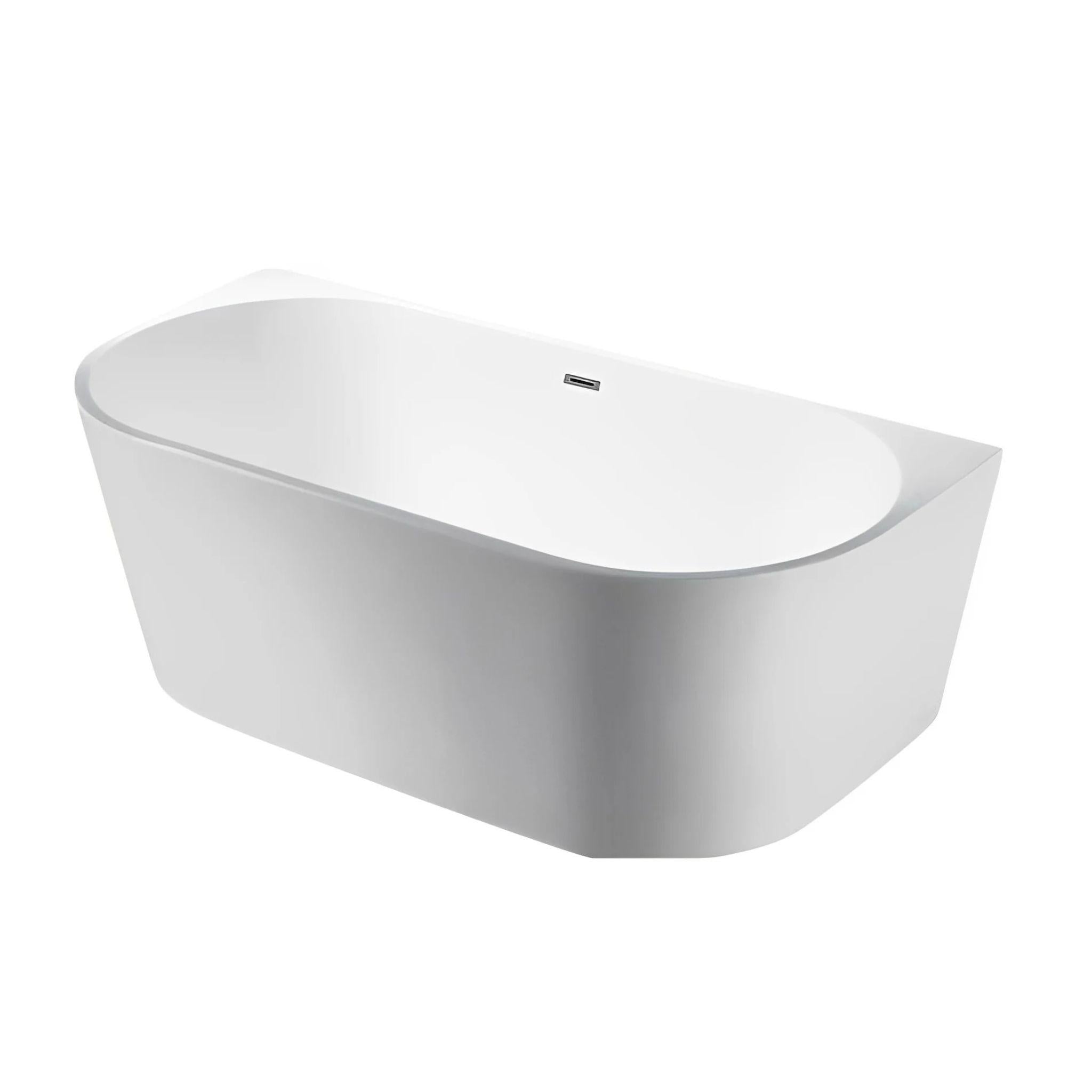 POSEIDON ELIVIA BACK TO WALL BATHTUB GLOSS WHITE 1490MM