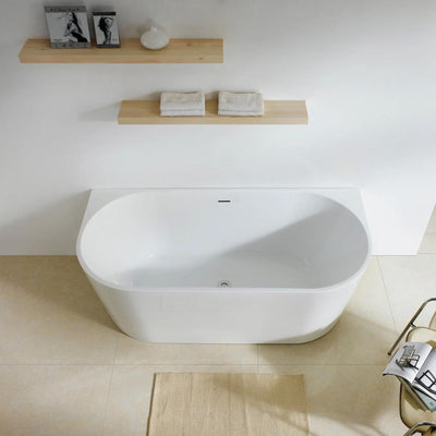 POSEIDON ELIVIA BACK TO WALL BATHTUB GLOSS WHITE 1690MM