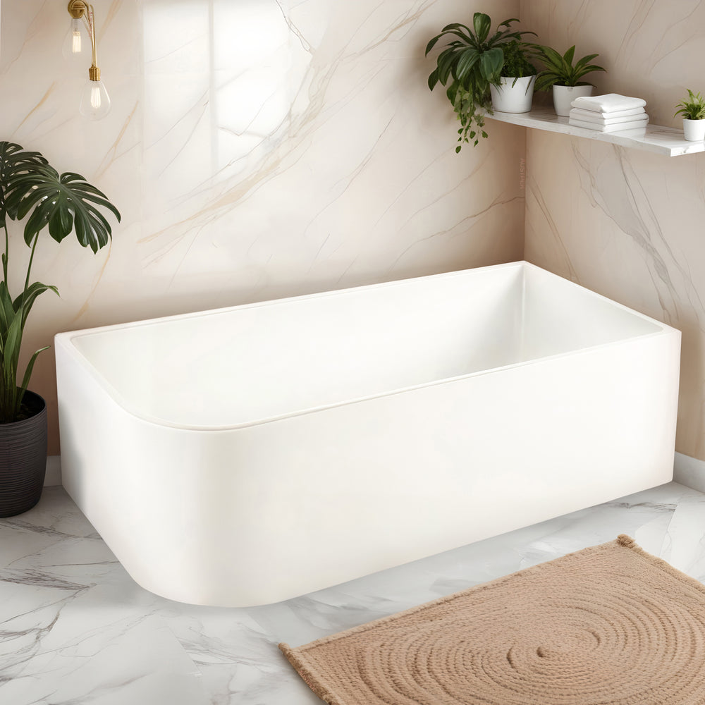 RIVA ELLIE RIGHT CORNER BATHTUB GLOSS WHITE (AVAILABLE IN 1500MM AND 1700MM)