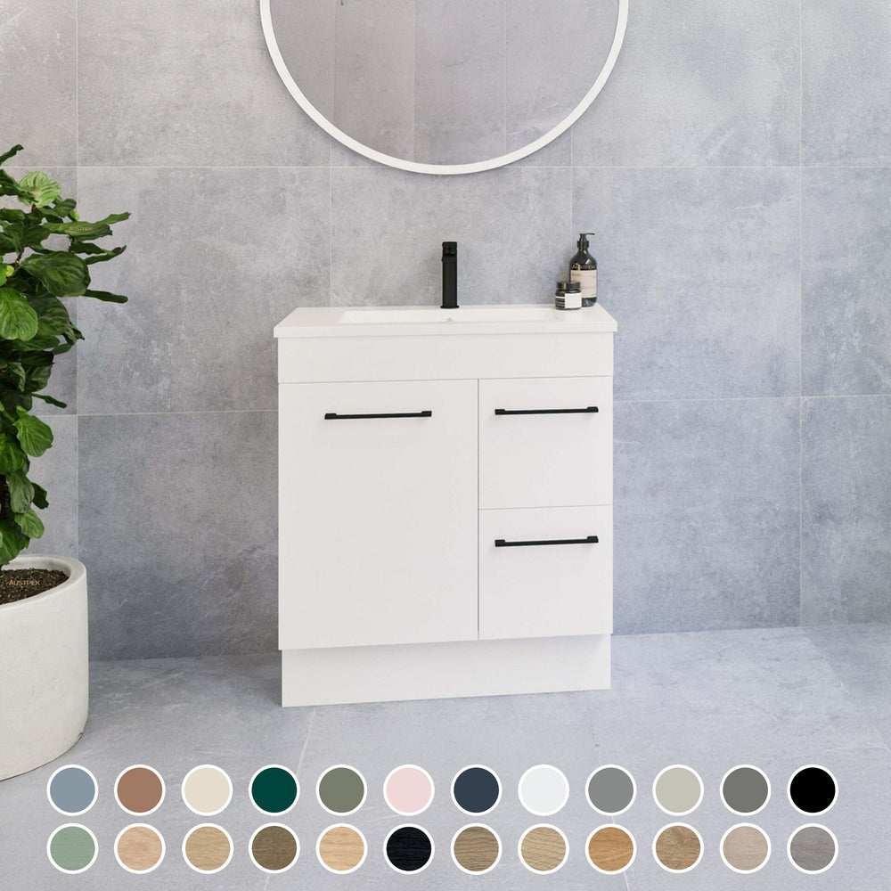 TIMBERLINE ENSUITE SPACE SAVING SINGLE BOWL CUSTOM FLOOR STANDING VANITY