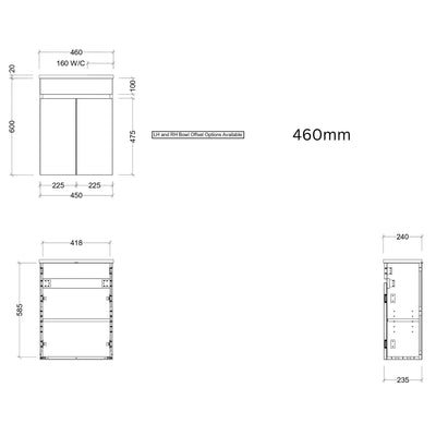 TIMBERLINE ENSUITE SPACE SAVING SINGLE BOWL CUSTOM WALL HUNG VANITY