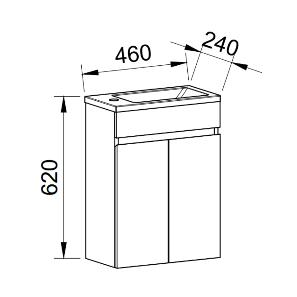 TIMBERLINE ENSUITE SPACE SAVING SINGLE BOWL CUSTOM WALL HUNG VANITY