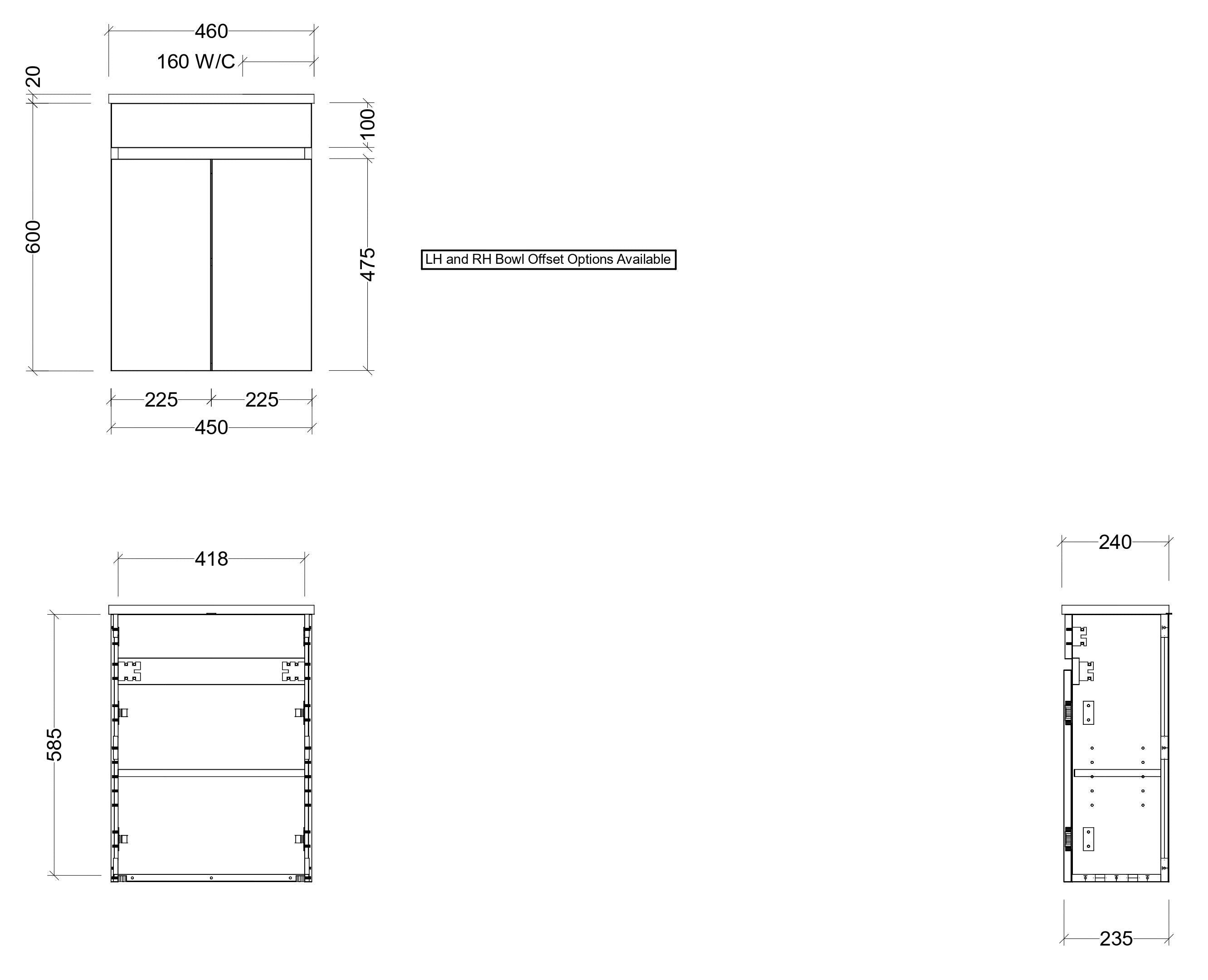 TIMBERLINE ENSUITE SPACE SAVING SINGLE BOWL CUSTOM WALL HUNG VANITY