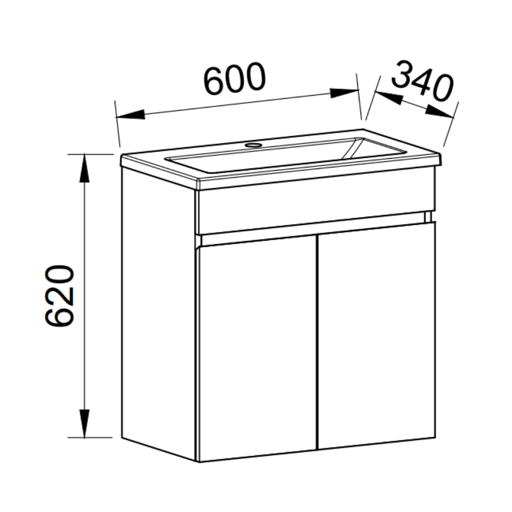 TIMBERLINE ENSUITE SPACE SAVING SINGLE BOWL CUSTOM WALL HUNG VANITY