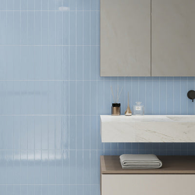 EVERSTONE MIDO BLUING GLOSSY 50X250MM RECTANGLE TILE (PER BOX)