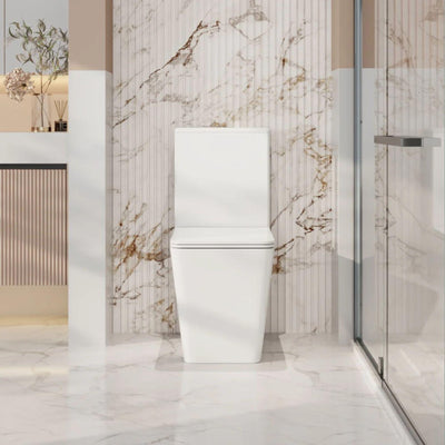 MERCIO ENOX RIMLESS BACK TO WALL TOILET SUITE GLOSS WHITE