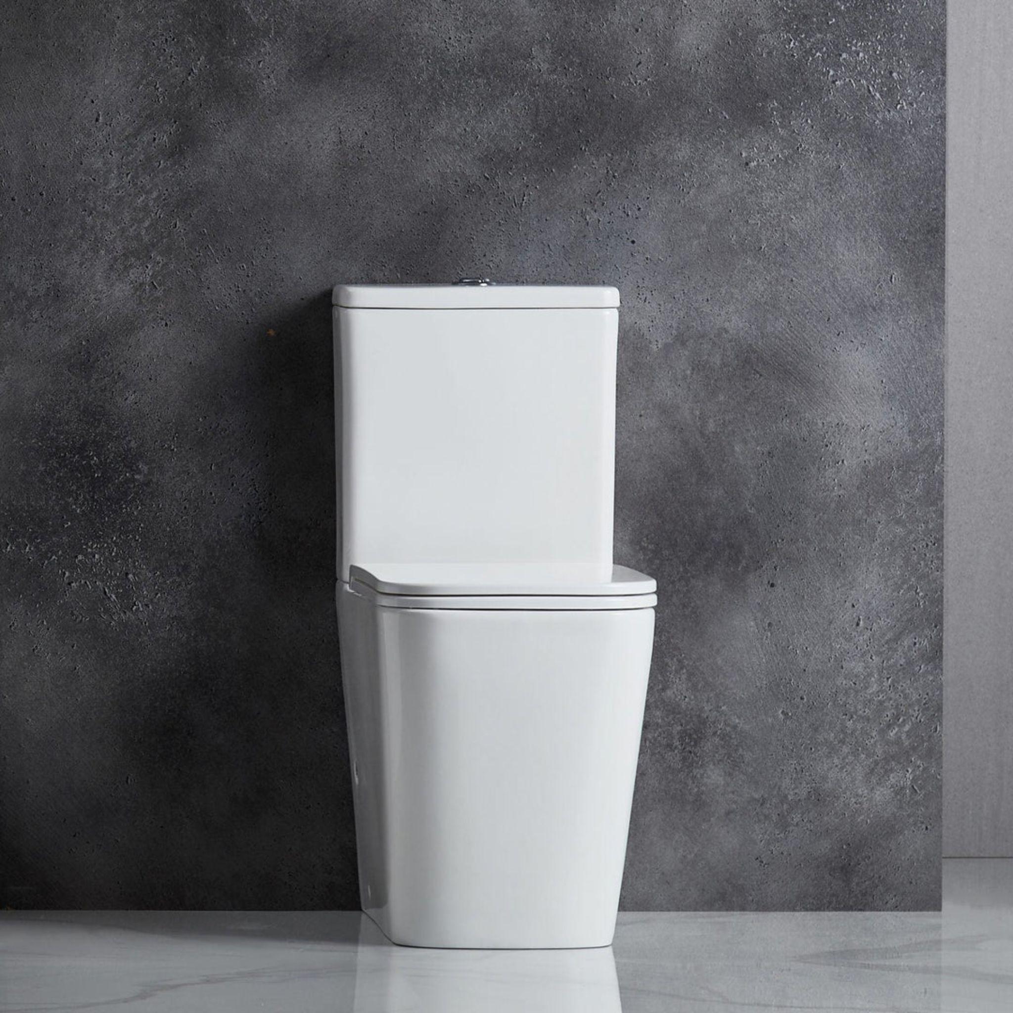 MERCIO ENOX RIMLESS BACK TO WALL TOILET SUITE GLOSS WHITE