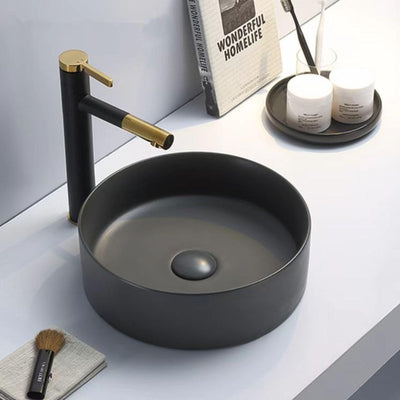 POSEIDON LUNA ABOVE COUNTER BASIN DARK MATTE GREY 352MM
