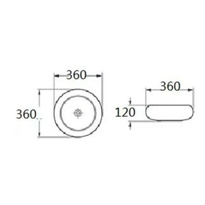 POSEIDON RONDA ABOVE COUNTER BASIN MATTE BLACK 360MM