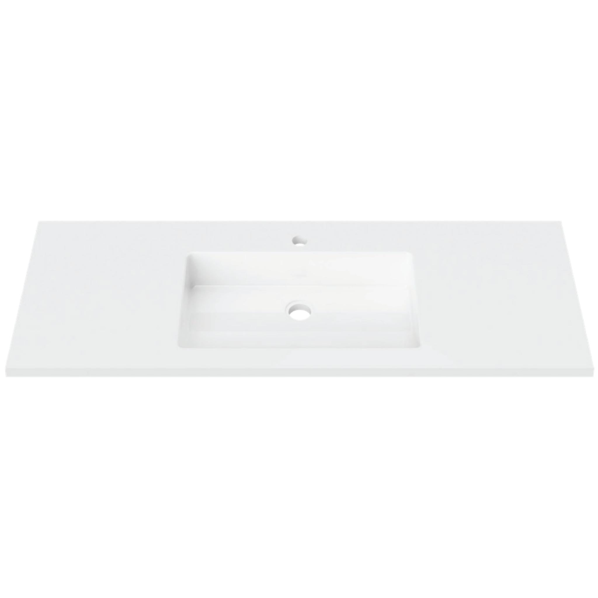 DUROCLASS ESSENTIAL GLOSS WHITE SINGLE BOWL UNDERMOUNT VANITY TOP (MULTIPLE SIZES AVAILABLE)