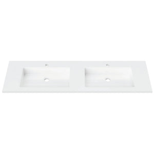 DUROCLASS ESSENTIAL GLOSS WHITE DOUBLE BOWL UNDERMOUNT VANITY TOP (MULTIPLE SIZES AVAILABLE)