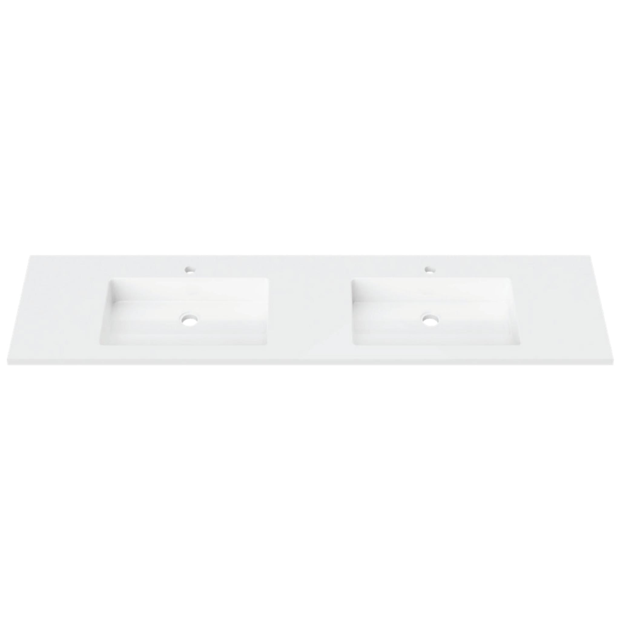 DUROCLASS ESSENTIAL GLOSS WHITE DOUBLE BOWL UNDERMOUNT VANITY TOP (MULTIPLE SIZES AVAILABLE)