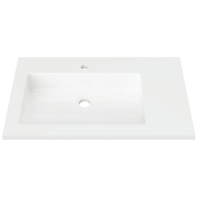 DUROCLASS ESSENTIAL GLOSS WHITE OFFSET SINGLE BOWL UNDERMOUNT VANITY TOP (MULTIPLE SIZES AVAILABLE)