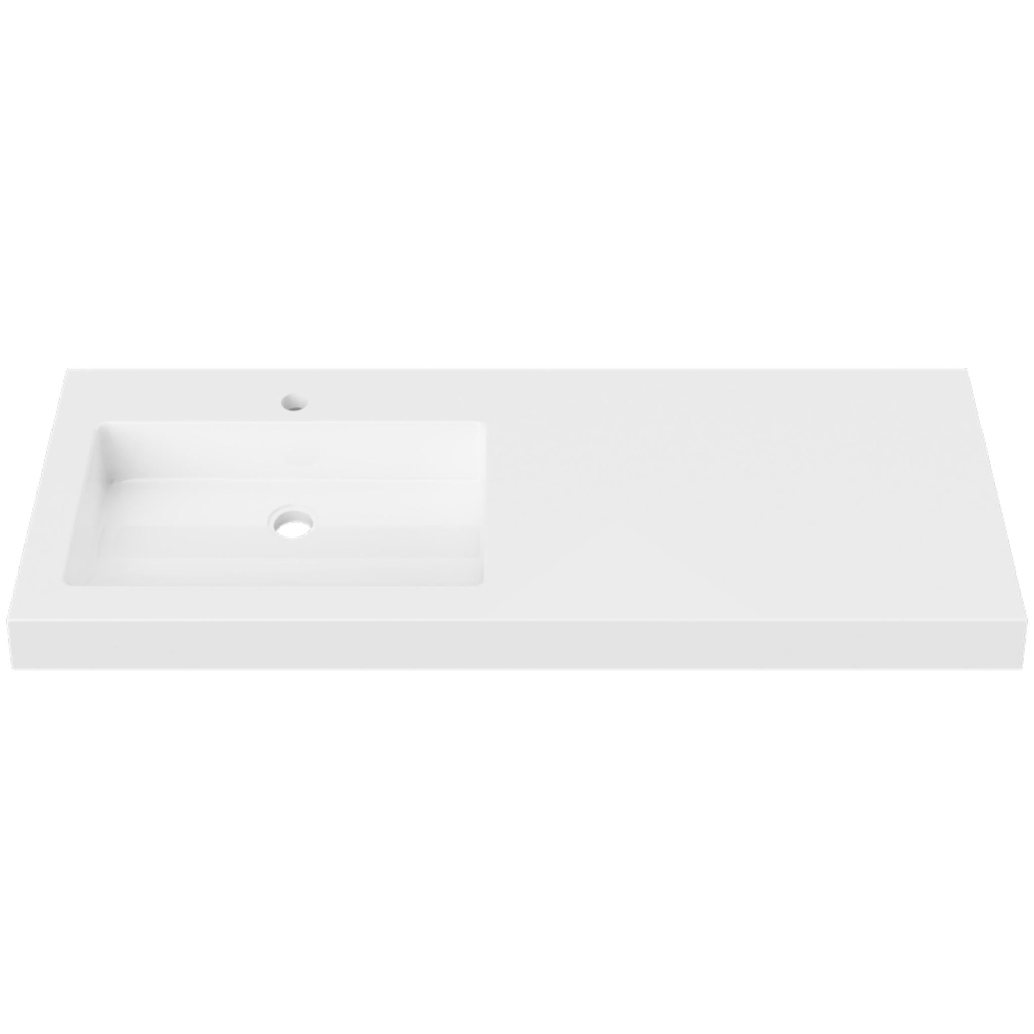 DUROCLASS ESSENTIAL OFFSET SINGLE BOWL WALL HUNG ACCESSIBLE BASIN GLOSS WHITE (MULTIPLE SIZES AVAILABLE)
