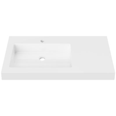 DUROCLASS ESSENTIAL OFFSET SINGLE BOWL WALL HUNG ACCESSIBLE BASIN GLOSS WHITE (MULTIPLE SIZES AVAILABLE)