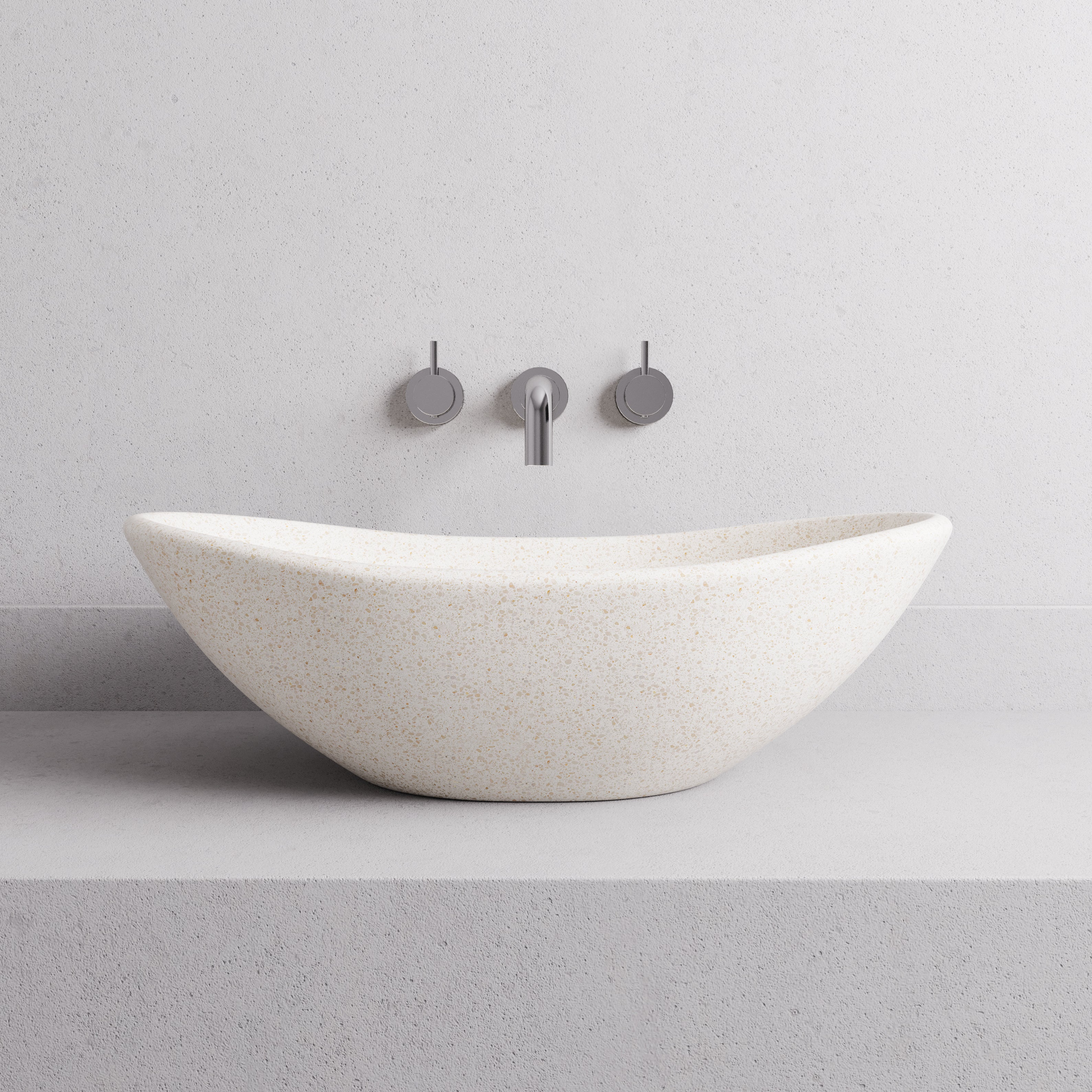 MADU ESTHER HAMMOCK ABOVE COUNTER BASIN TERRAZO STONE WHITE 595MM