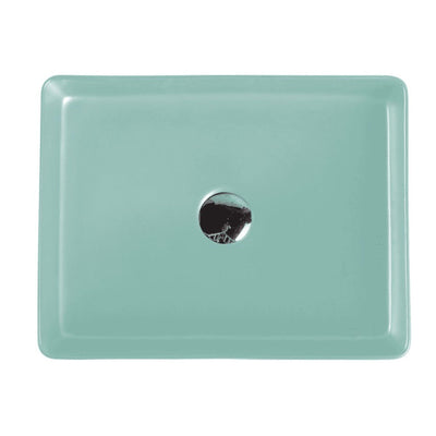MERCIO ETNA RECTANGULAR ABOVE COUNTER ART BASIN ANTIQUE GREEN 470MM