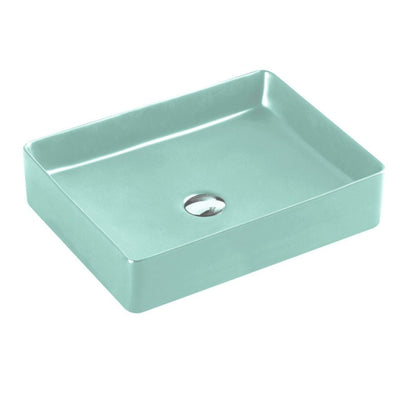 MERCIO ETNA RECTANGULAR ABOVE COUNTER ART BASIN ANTIQUE GREEN 470MM