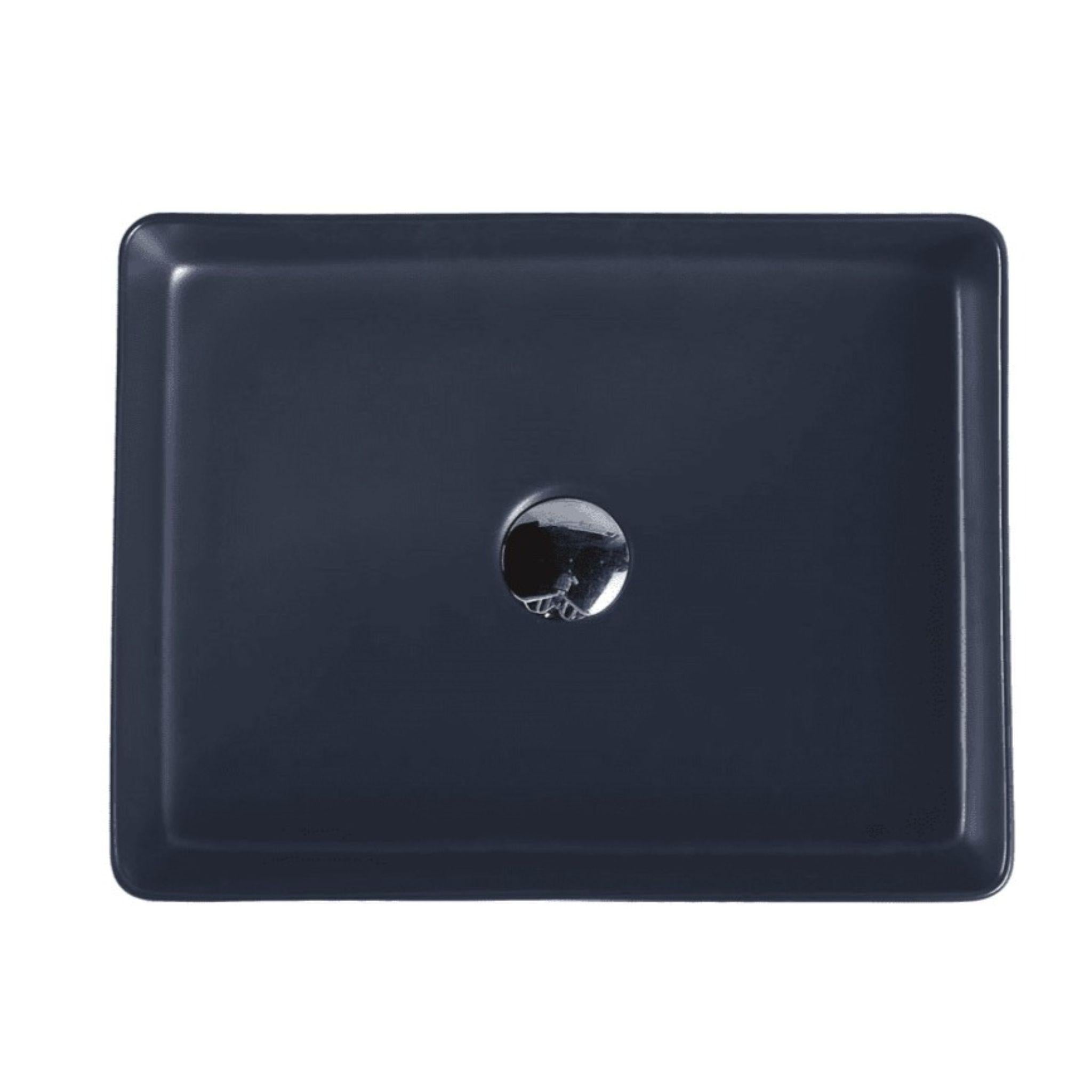 MERCIO ETNA RECTANGULAR ABOVE COUNTER ART BASIN NERO GREY 470MM