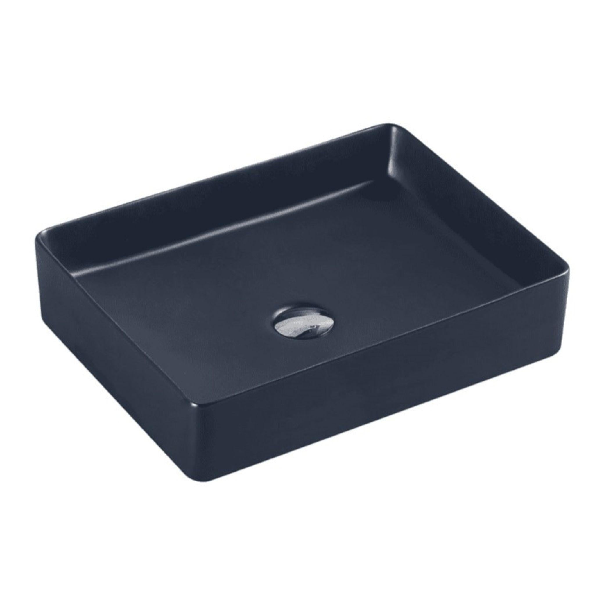 MERCIO ETNA RECTANGULAR ABOVE COUNTER ART BASIN NERO GREY 470MM