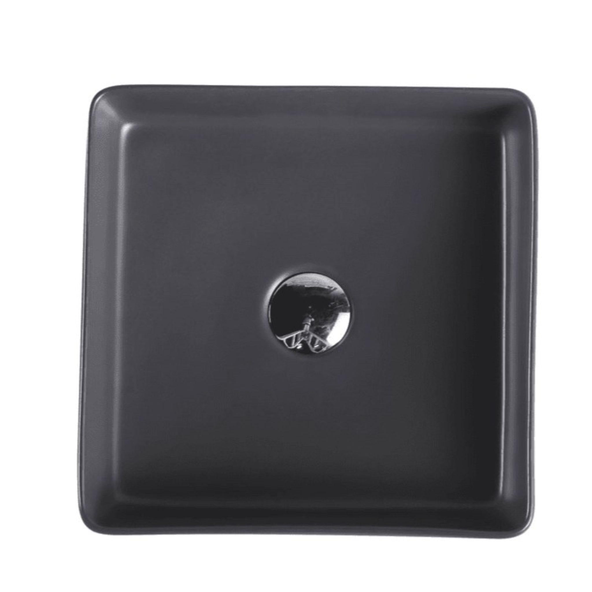 MERCIO ETNA SQUARE ABOVE COUNTER ART BASIN NERO GREY 360MM