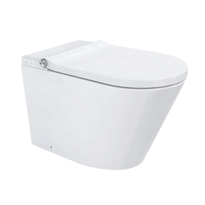VEROTTI ETERNITY X INTEGRATED INTELLIGENT WALL FACED TOILET AND REMOTE WASHLET PACKAGE GLOSS WHITE