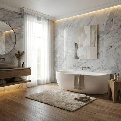 INFINITY ETHAN BACK-TO-WALL BATHTUB MATTE WHITE (AVAILABLE IN 1500MM AND 1700MM)