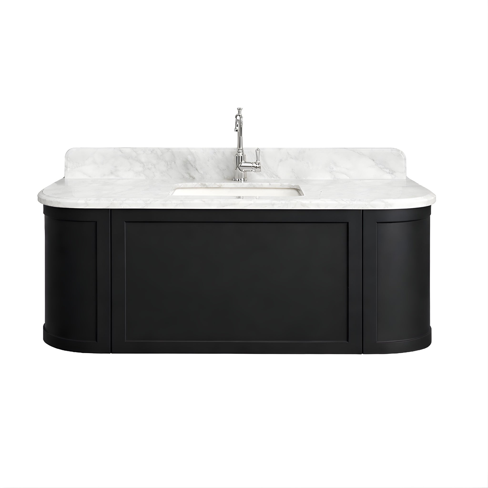 TURNER HASTINGS EVARA VOLCANIC ASH 1200MM SINGLE BOWL WALL HUNG VANITY WITH REAL MARBLE TOP & CERAMIC UNDERCOUNTER BASIN