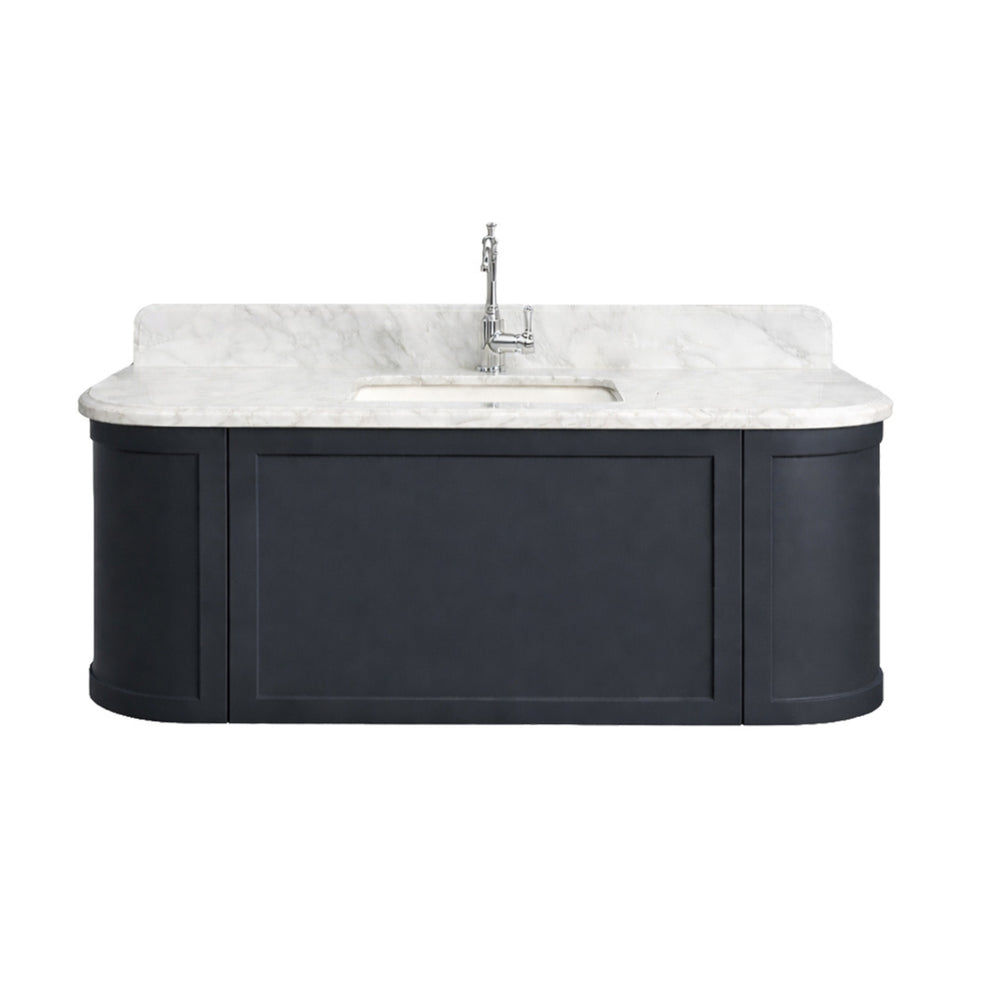 TURNER HASTINGS EVARA AEGEAN BLUE 1200MM SINGLE BOWL WALL HUNG VANITY WITH REAL MARBLE TOP & CERAMIC UNDERCOUNTER BASIN
