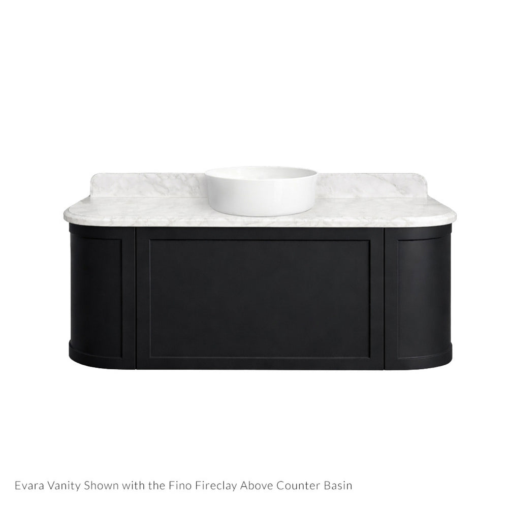 TURNER HASTINGS EVARA VOLCANIC ASH 1200MM SINGLE BOWL WALL HUNG VANITY WITH REAL MARBLE TOP & ABOVE COUNTER BASIN