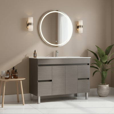 POSEIDON EVIE DARK BROWN 1200MM SINGLE BOWL FLOOR STANDING VANITY