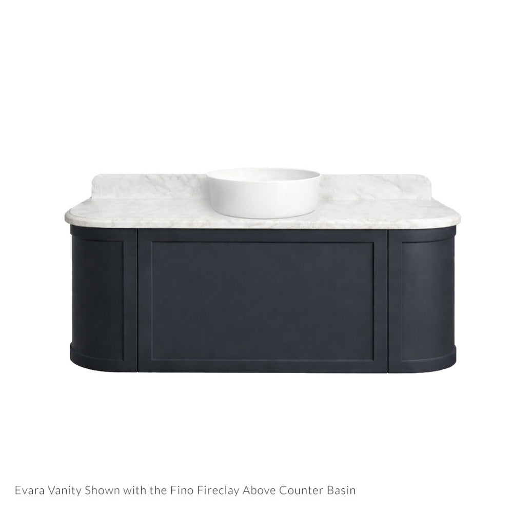 TURNER HASTINGS EVARA AEGEAN BLUE 1200MM SINGLE BOWL WALL HUNG VANITY WITH REAL MARBLE TOP & ABOVE COUNTER BASIN