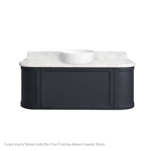 TURNER HASTINGS EVARA AEGEAN BLUE 1200MM SINGLE BOWL WALL HUNG VANITY WITH REAL MARBLE TOP & ABOVE COUNTER BASIN
