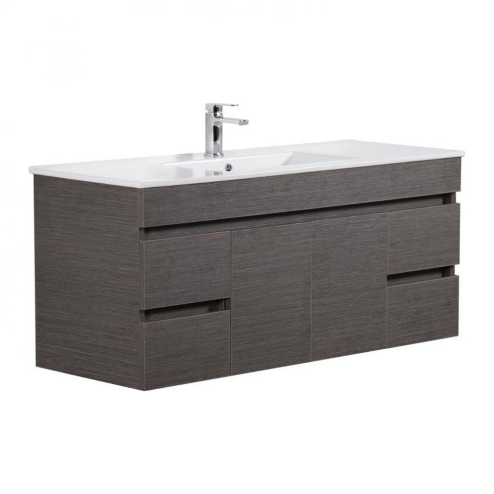 POSEIDON EVIE DARK BROWN 1500MM SINGLE BOWL WALL HUNG VANITY