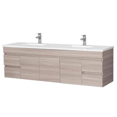 POSEIDON EVIE OAK 1800MM DOUBLE BOWL WALL HUNG VANITY