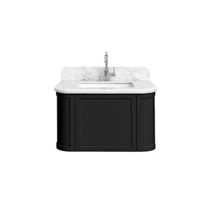 TURNER HASTINGS EVARA VOLCANIC ASH 750MM SINGLE BOWL WALL HUNG VANITY WITH REAL MARBLE TOP & CERAMIC UNDERCOUNTER BASIN
