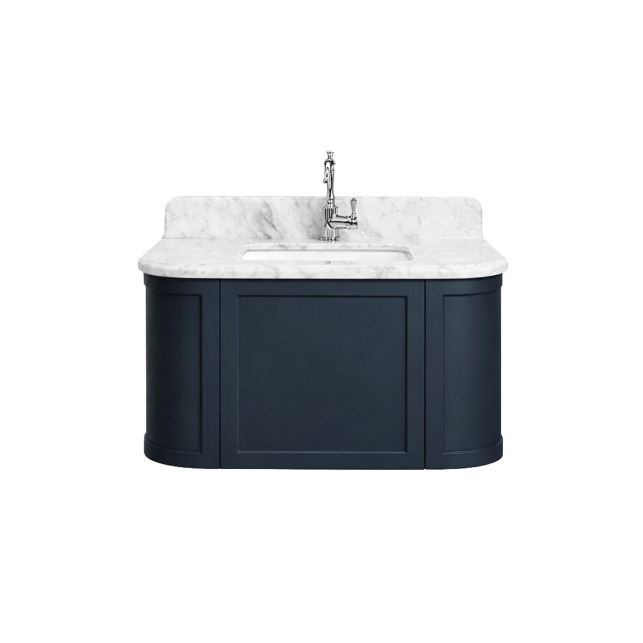 TURNER HASTINGS EVARA AEGEAN BLUE 900MM SINGLE BOWL WALL HUNG VANITY WITH REAL MARBLE TOP & CERAMIC UNDERCOUNTER BASIN