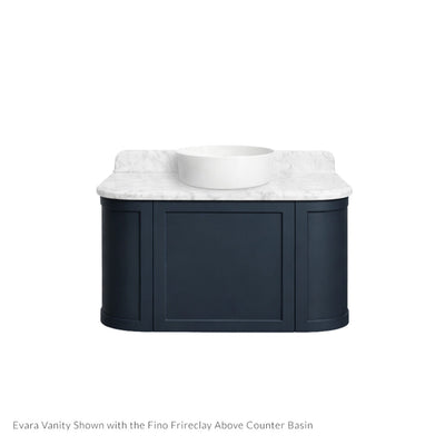 TURNER HASTINGS EVARA AEGEAN BLUE 900MM SINGLE BOWL WALL HUNG VANITY WITH REAL MARBLE TOP & ABOVE COUNTER BASIN