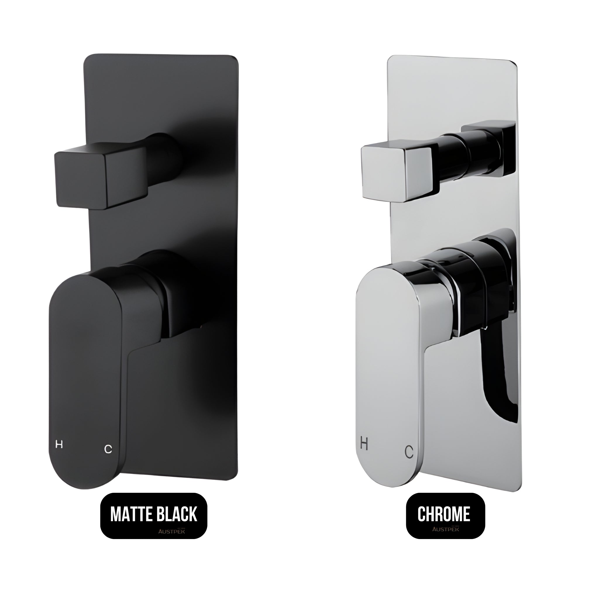MODERN NATIONAL EVA MINI SHOWER DIVERTER MIXER 200MM MATTE BLACK