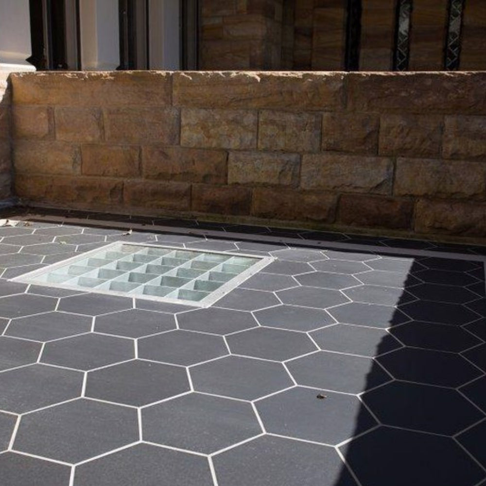 EVERSTONE DURASTONE STEEL GREY MATTE 600X520MM HEXAGON TILE (PER BOX)