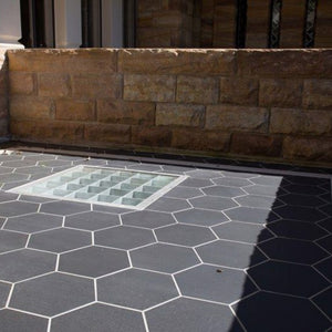 EVERSTONE DURASTONE STEEL GREY MATTE 600X520MM HEXAGON TILE (PER BOX)